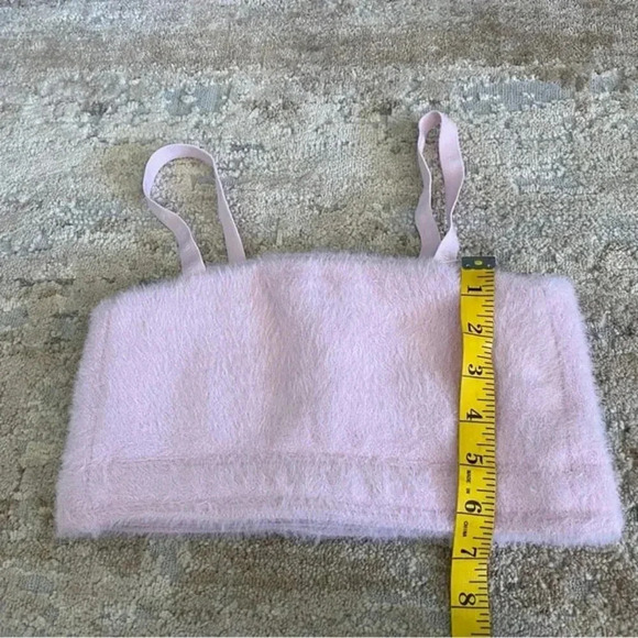 Gymshark Whitney Eyelash Knit Bandeau Crop Top Workout Gym Pressed Petal Pink:XS - Picture 6 of 9